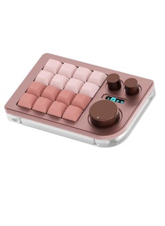 Generic Triple Knob Macro Pad, Programmable Designer Mini Keyboard, One Handed Macro Mechanical Keyboard Portable Keyboard For Gaming Design Software Drawing, (1pc, Pink)  - Image 1