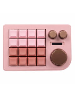 Generic Triple Knob Macro Pad, Programmable Designer Mini Keyboard, One Handed Macro Mechanical Keyboard Portable Keyboard For Gaming Design Software Drawing, (1pc, Pink)  - Image 2