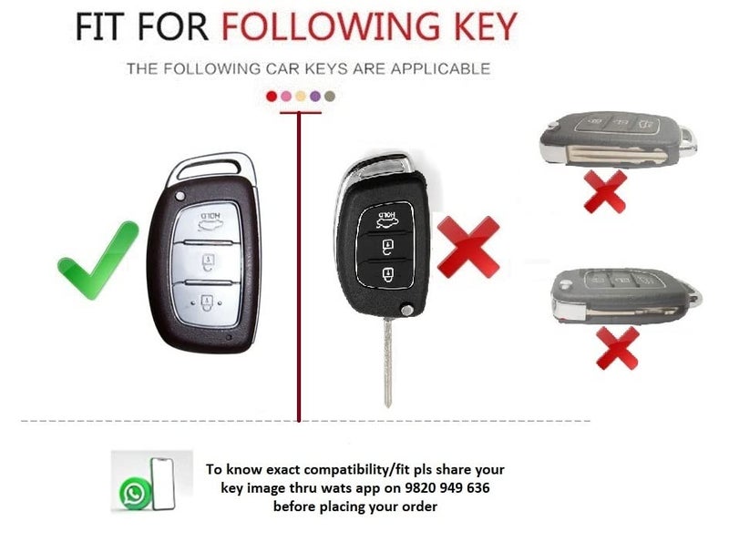 JVCV® Soft TPU Carbon Fiber Style Car Key Cover Compatible with Hyundai Creta, i10 Grand, i20 Elite, i20 Active, Xcent, Verna 4s, Tucson, Elantra, Grand i10 Nios 3 Button Smart Key (Green) - Image 2