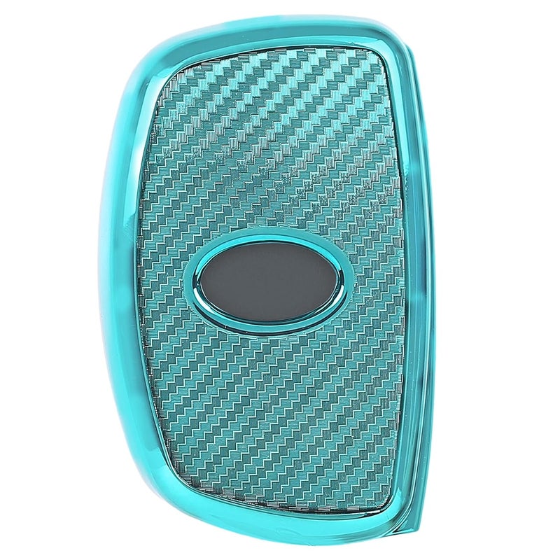 JVCV® Soft TPU Carbon Fiber Style Car Key Cover Compatible with Hyundai Creta, i10 Grand, i20 Elite, i20 Active, Xcent, Verna 4s, Tucson, Elantra, Grand i10 Nios 3 Button Smart Key (Green) - Image 4