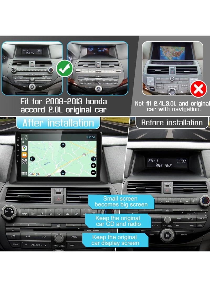 Android Car Stereo for Honda Accord 2008-2013 2GB RAM 32GB ROM Mirror-Link Wi-Fi BT, Radio GPS Navigation, 10 Inch IPS Touch Screen with Backup Camera Included - Image 4