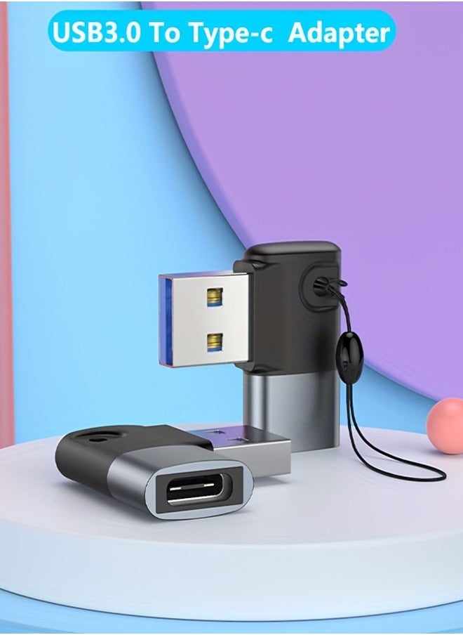 USB 3.0 To Type C Adapter Buckle Type 90 Degree Elbow USB3.0 Type-C Adapter Suitable For Tablet Computers Hard Drives USB Mice
