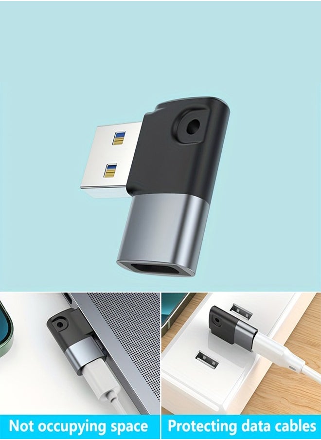 USB 3.0 To Type C Adapter Buckle Type 90 Degree Elbow USB3.0 Type-C Adapter Suitable For Tablet Computers Hard Drives USB Mice