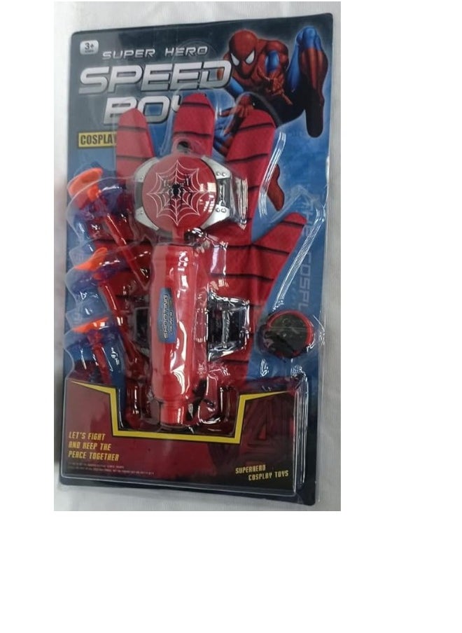 Generic Lightning Hammers Spider Web Shooter Game for Kids Spiderman Hand Gloves Wrist Launcher Hero Toys Set Funny Educational Cosplay Accessories Red Rubber  - Image 2