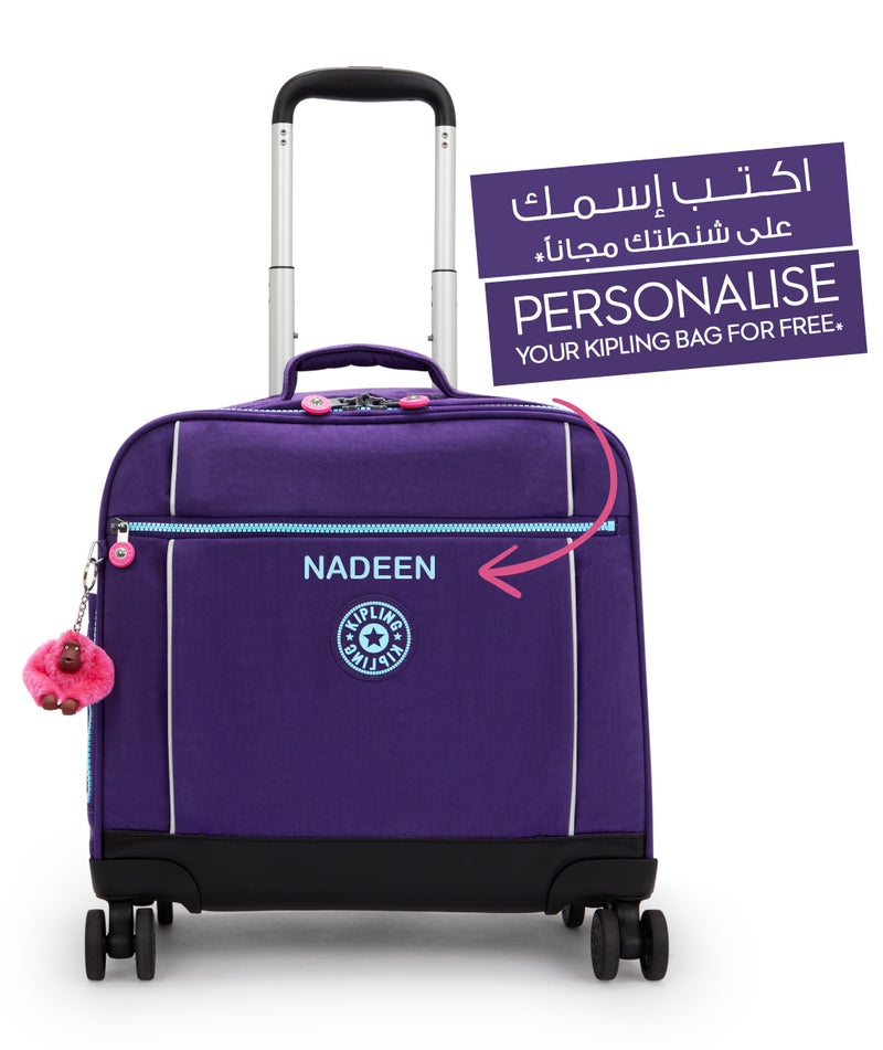 kipling New Storia Kids' 4-Wheeled School Bag with Laptop Compartment VIP Purple - Image 1