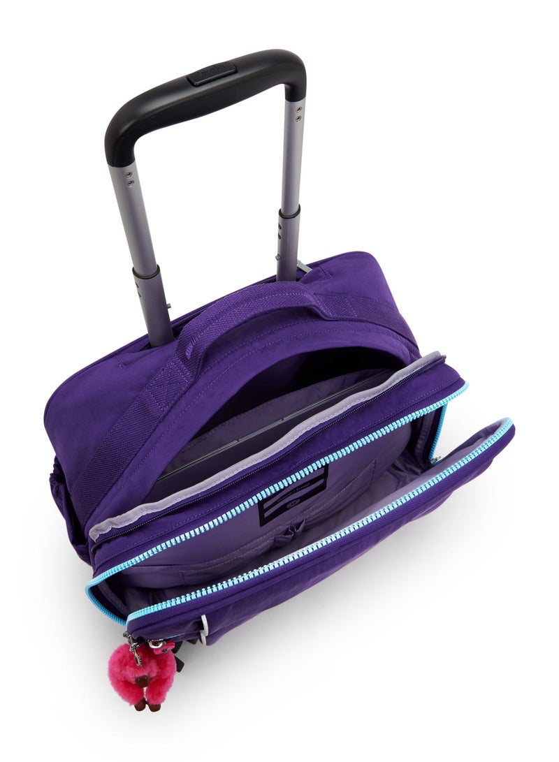 kipling New Storia Kids' 4-Wheeled School Bag with Laptop Compartment VIP Purple - Image 4