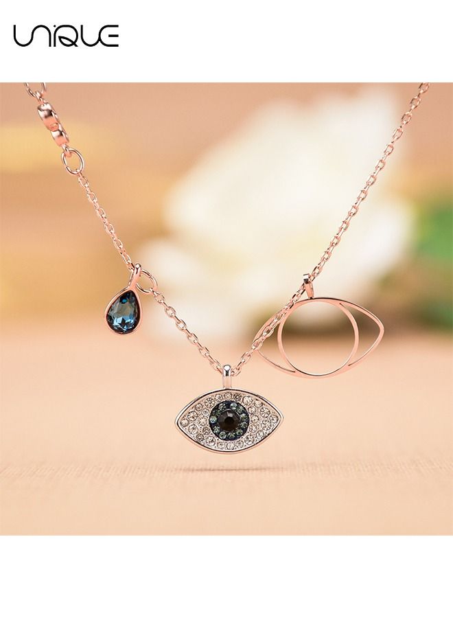 Unique Necklaces - Crystal Eye Necklaces - Rose Gold Necklaces - Fashion Simplicity - Gifts for Women - Image 4