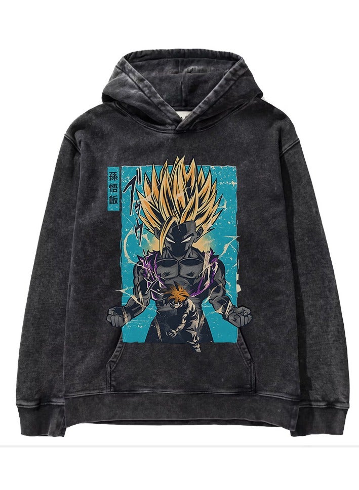 KUYING Dragon Ball Washed Wax Printing Direct Spray Printed Hoodie  - Image 1