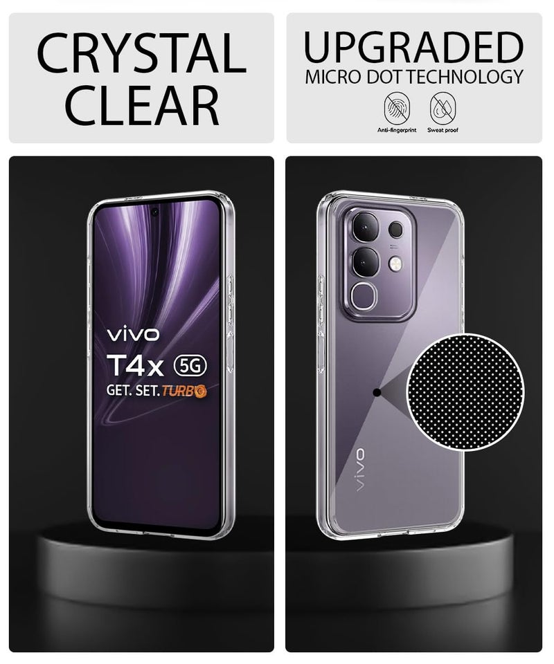 WOW IMAGINE Transparent Back Cover Case for Vivo T4x 5G | iQoo Z10x 5G | Vivo Y31 Pro 5G Raised Bumps for Full Device & Camera Protection Shockproof TPU Silicone Back Case Mobile Cover – Transparent - Image 3
