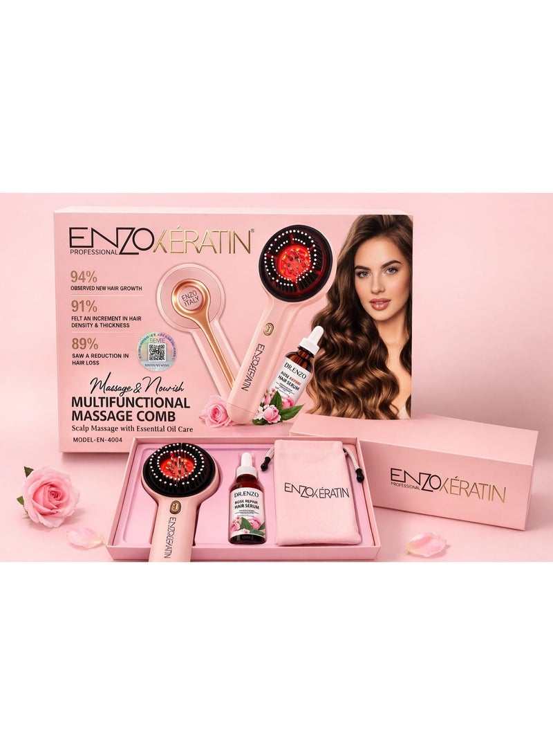 ENZO Professional EN‑4004 Scalp Head Massager Comb – Electric Hair & Head Massager for Stress Relief, Hair Growth, Dandruff & Scalp Stimulation -... - Image 3