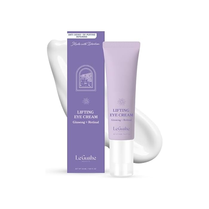 LE GUSHE Retinal Under Eye Cream - Anti Aging Retinol Eye Cream for Dark Circles and Fine Lines - With Ginseng and Niacinamide - Undereye Dark Circles Treatment (52 ml / 1.76 fl oz)