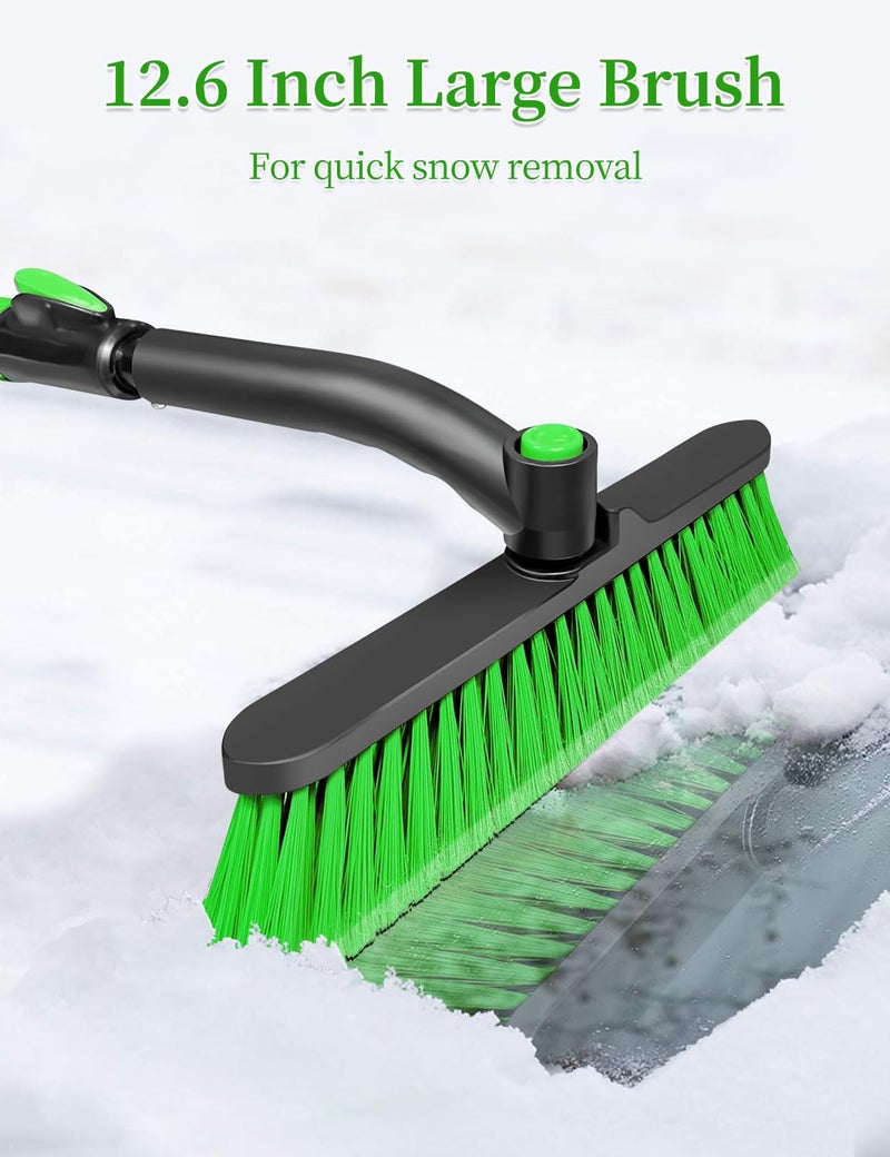 HEEYA Snow Brush for Car, Extendable Snow Brush and Ice Scraper with Foam Grip, Car Window Scraper for Snow and Ice for SUV Truck Auto Jeep RV Vehicle Windshield - Green - Image 2