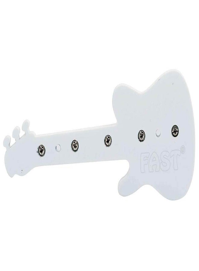 FAST KHA08 Black & White Wall Key Holder, Key Hook Stand, Key Hooks Rack with 5 Hook, Can Be Used to Hang The Keys and Keychain for Home, Office & Hotel Decor (Guitar) - Image 3