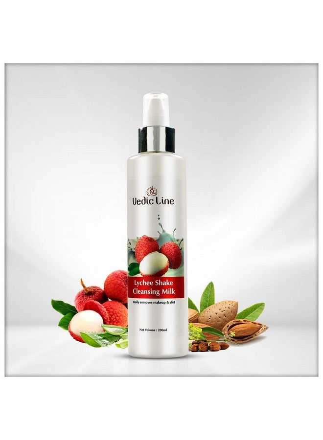 Vedic Line Vedicline Lychee Shake Cleansing Milk, Reduce Dust, Dirt & Make-up with Goodness of Lychee Extracts for Deeply Cleansed Face, 200ml - Image 2