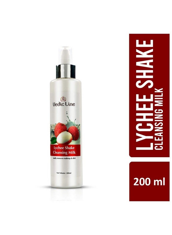 Vedic Line Vedicline Lychee Shake Cleansing Milk, Reduce Dust, Dirt & Make-up with Goodness of Lychee Extracts for Deeply Cleansed Face, 200ml - Image 1