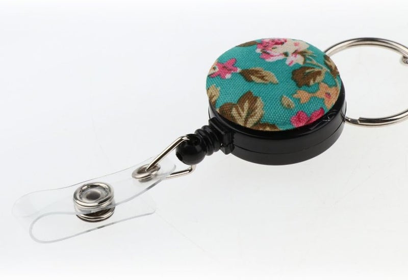 klarako Fashion Fabric Lanyard for ID Card Badge with Reel Retractable Clip - Printed Lanyard for Keys, Cell Phone Holder for Women & Girls - 3 - Image 3