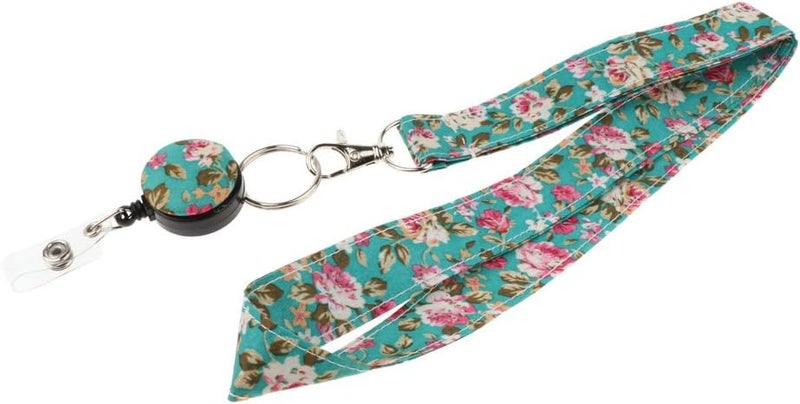 klarako Fashion Fabric Lanyard for ID Card Badge with Reel Retractable Clip - Printed Lanyard for Keys, Cell Phone Holder for Women & Girls - 3 - Image 5