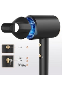 General Travel Hair Dryer with Diffuser & Concentrator, Powerful Ion Hair Dryer Fast Drying Low Noise Hair Dryer for Curly Hair, 2 Speed Women Men Home Salon Professional Hairstyle Gifts  - Image 2