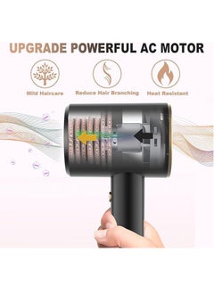 General Travel Hair Dryer with Diffuser & Concentrator, Powerful Ion Hair Dryer Fast Drying Low Noise Hair Dryer for Curly Hair, 2 Speed Women Men Home Salon Professional Hairstyle Gifts  - Image 3