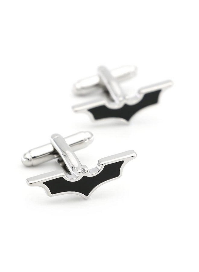 IGAME Bat Cuff Links Black Color Movie Superheroes Design Cufflinks With Gift Box - Image 2