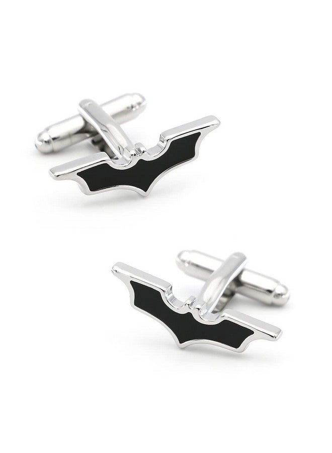 IGAME Bat Cuff Links Black Color Movie Superheroes Design Cufflinks With Gift Box - Image 1