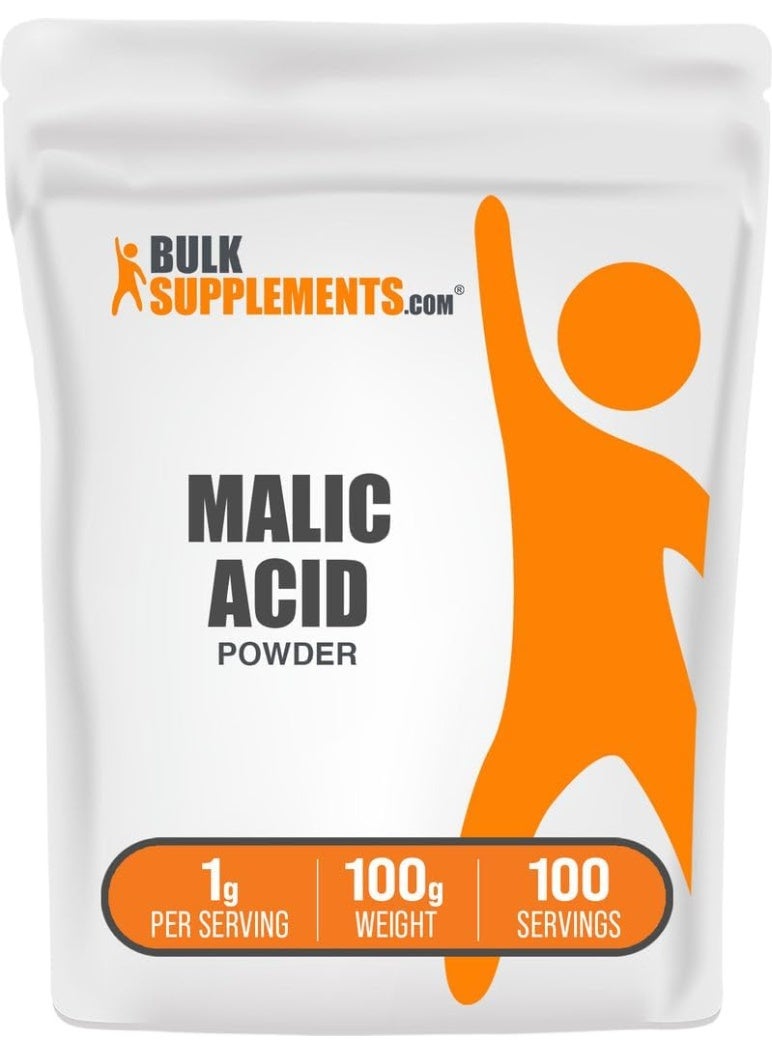 بالك سابلمنتس مسحوق حمض الماليك من BulkSupplements.com - حمض الماليك، مكمل غذائي - صالح للأكل، نقي وخالٍ من الغلوتين، 1 غرام لكل حصة، 100 غرام (3.5 أونصة) (عبوة من قطعة واحدة)