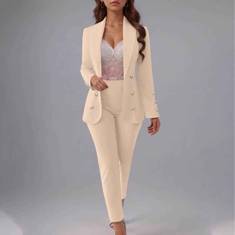 سترة نسائية بأزرار أمامية مع طقم بليزر - Image 3