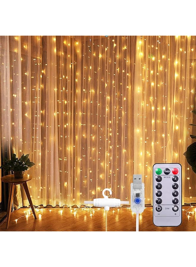 إيروريكس ستارة خيطية مقاومة للماء للنافذة مزودة بمصابيح LED USB لتزيين الجنيات مع جهاز تحكم عن بعد 1X3 متر - Image 1