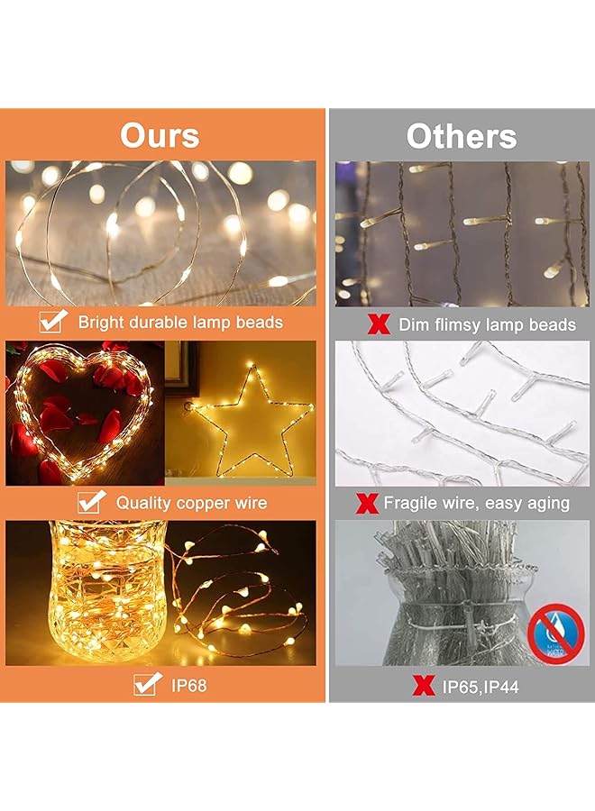 إيروريكس ستارة خيطية مقاومة للماء للنافذة مزودة بمصابيح LED USB لتزيين الجنيات مع جهاز تحكم عن بعد 1X3 متر - Image 3