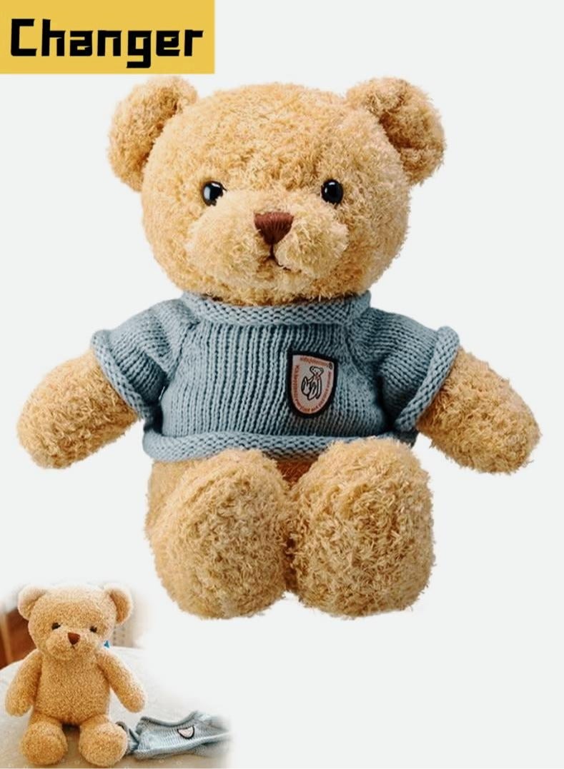 Changer Teddy Bear Plush Toy 30cm, Stuffed Animal Toy, Gift for Kids Boys Girls (Brown) - Image 1