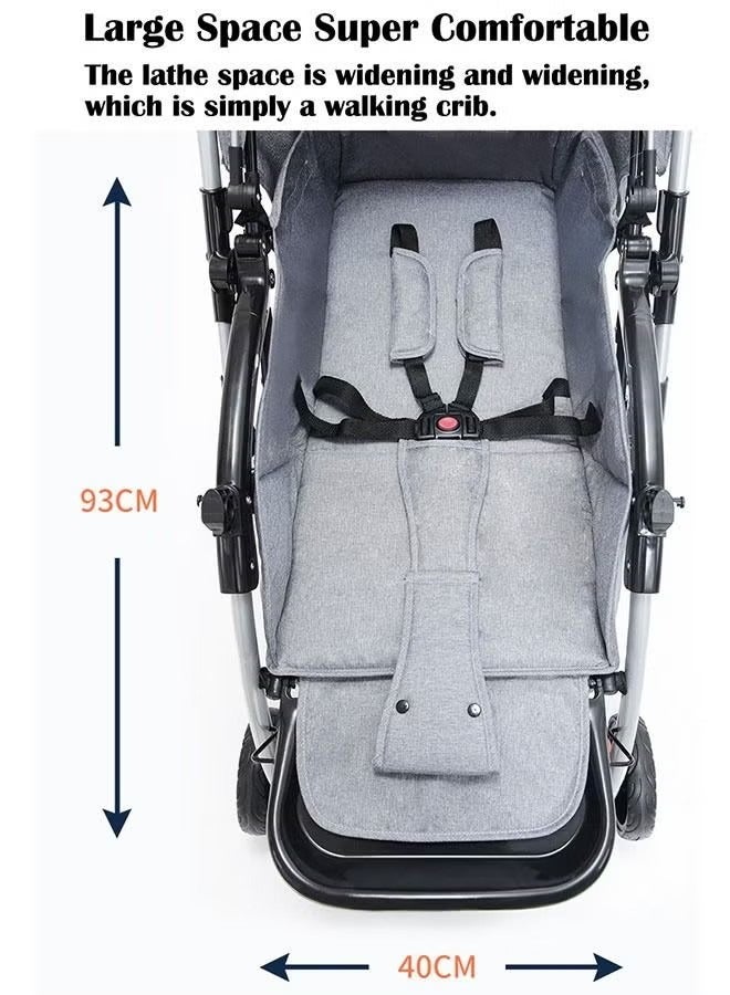 أوريتي عربة الأطفال خفيفة الوزن مع مظلة ممتدة سهلة يد واحدة طي ونظام قفل للأطفال حديثي الولادة إلى 3 سنوات من العمر - Image 5