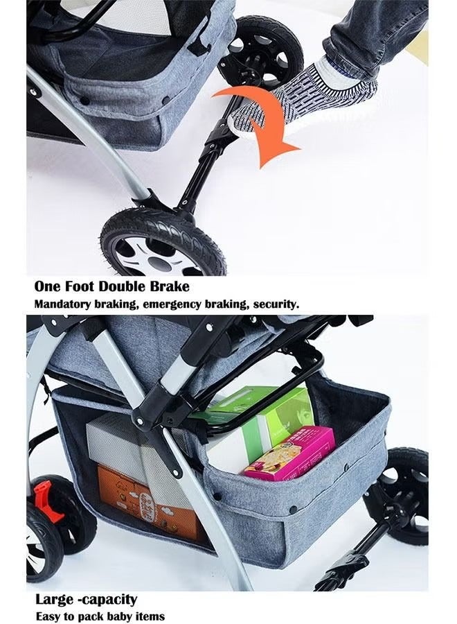 أوريتي عربة الأطفال خفيفة الوزن مع مظلة ممتدة سهلة يد واحدة طي ونظام قفل للأطفال حديثي الولادة إلى 3 سنوات من العمر - Image 4