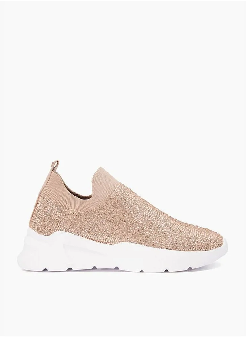 ديون لندن Elixir Embellished Round Toe Slip On Chunky Sneakers