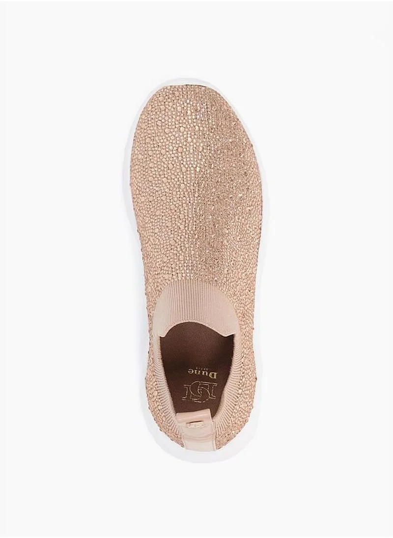 ديون لندن Elixir Embellished Round Toe Slip On Chunky Sneakers