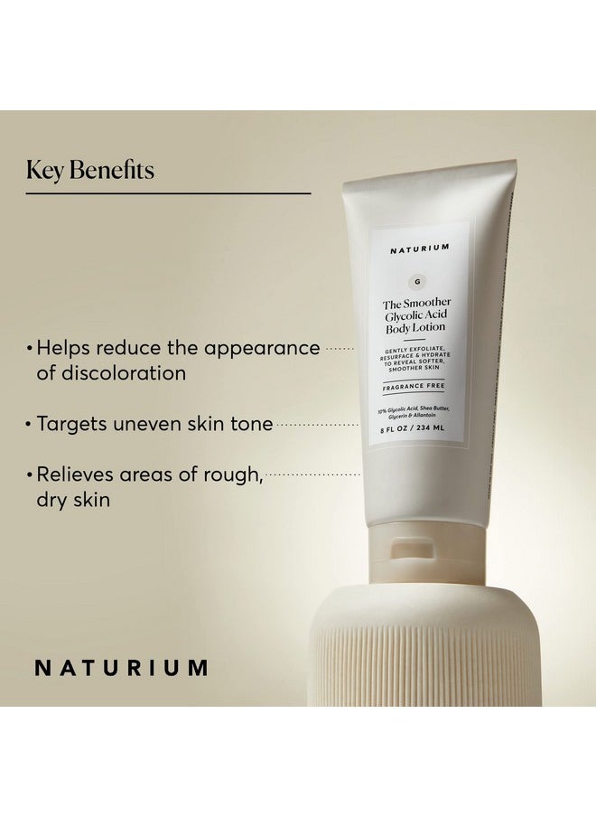 NATURIUM - Naturium The Smoother Glycolic Acid Body Lotion, Resurfacing & Exfoliating Treatment, with 10% Glycolic Acid, 8 oz - Image 1