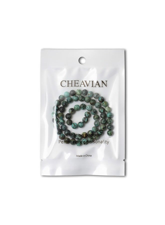 CHEAVIAN 60PCS 6mm Natural African Turquoise Stone Gemstone Round Loose Beads for Jewelry Making DIY Bracelet Necklace Materials 1 Strand 15" - Image 5