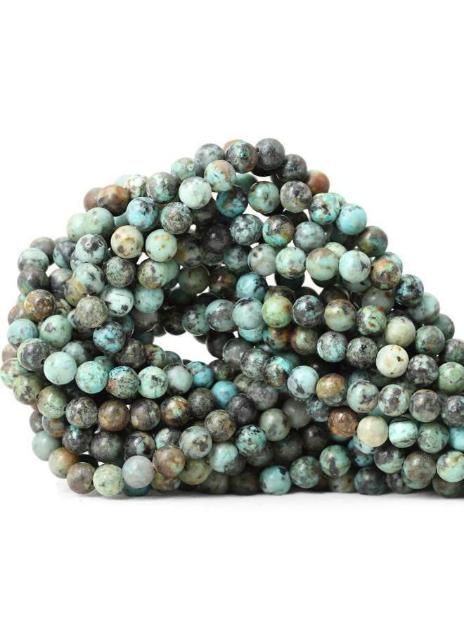 CHEAVIAN 60PCS 6mm Natural African Turquoise Stone Gemstone Round Loose Beads for Jewelry Making DIY Bracelet Necklace Materials 1 Strand 15" - Image 1