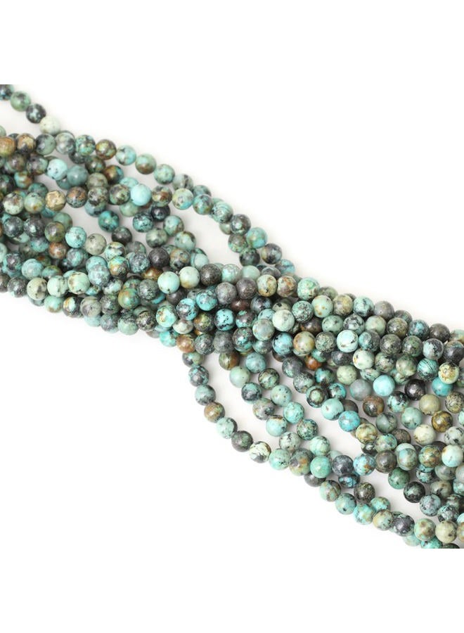 CHEAVIAN 60PCS 6mm Natural African Turquoise Stone Gemstone Round Loose Beads for Jewelry Making DIY Bracelet Necklace Materials 1 Strand 15" - Image 4