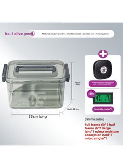 Generic Camera Moisture-proof Box SLR Lens Drying Box Photographic Equipment Electronic Components Tea Collector Sealed Box-Color:No. 3 Olive Green + Hd-80 Moisture Absorption Card (moisture Sending Thermometer/sealing Strip)⚑⚑  - Image 1
