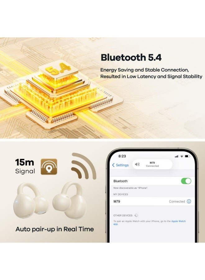 Open Ear Clip Headphones Wireless Earbuds Bluetooth 5.4 Sports Earphones Wireless Charging Case & LED Power Display Waterproof Fitness Headphones for Running  - Image 2