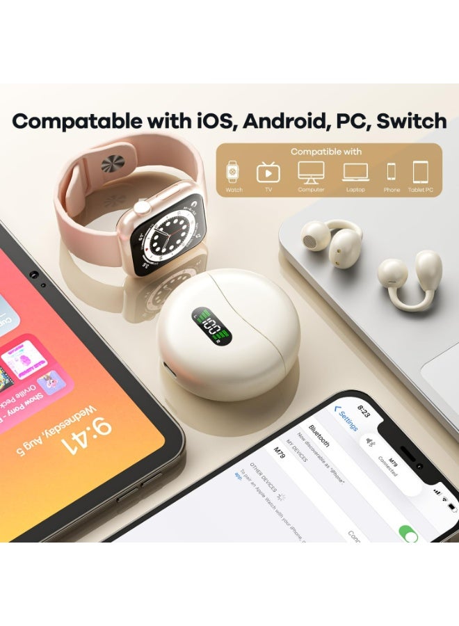 Open Ear Clip Headphones Wireless Earbuds Bluetooth 5.4 Sports Earphones Wireless Charging Case & LED Power Display Waterproof Fitness Headphones for Running  - Image 3