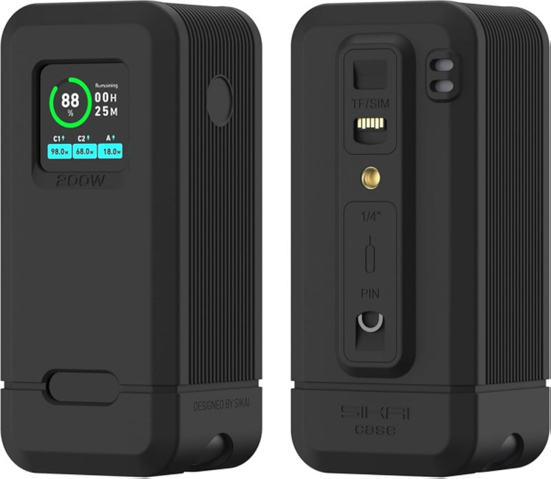 جراب سيليكون لبنك الطاقة Anker Prime بسعة 20000 مللي أمبير وقوة 200 واط، مزود بفتحة صامولة 1/4 بوصة، ومكان مخصص لتخزين بطاقات TF/SM. متوافق فقط مع بنك الطاقة Anker Prime بقوة 200 واط. غطاء واقٍ ناعم مقاوم للغبار (أسود).