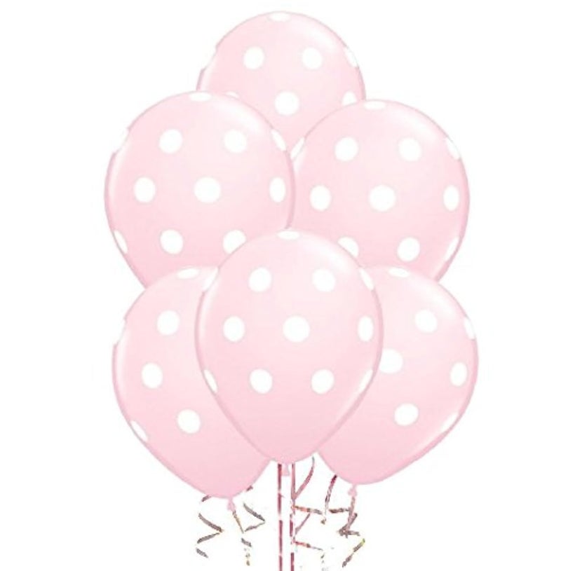 AnnoDeel 50 Pcs 12 Pink Latex Balloons LightPink Polka Dot Balloons for Brithday Balloon Wedding Party Balloon decoration