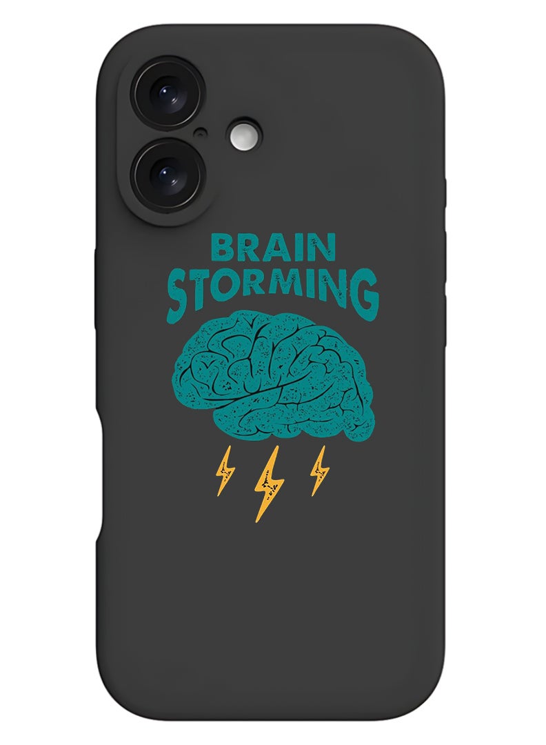 Theodor Protective Slim Fit Case Liquid Silicone Cover with Full Body Protection Anti-Scratch Shockproof Case For Apple iPhone 17 (Black) Brain Stroming - Image 1