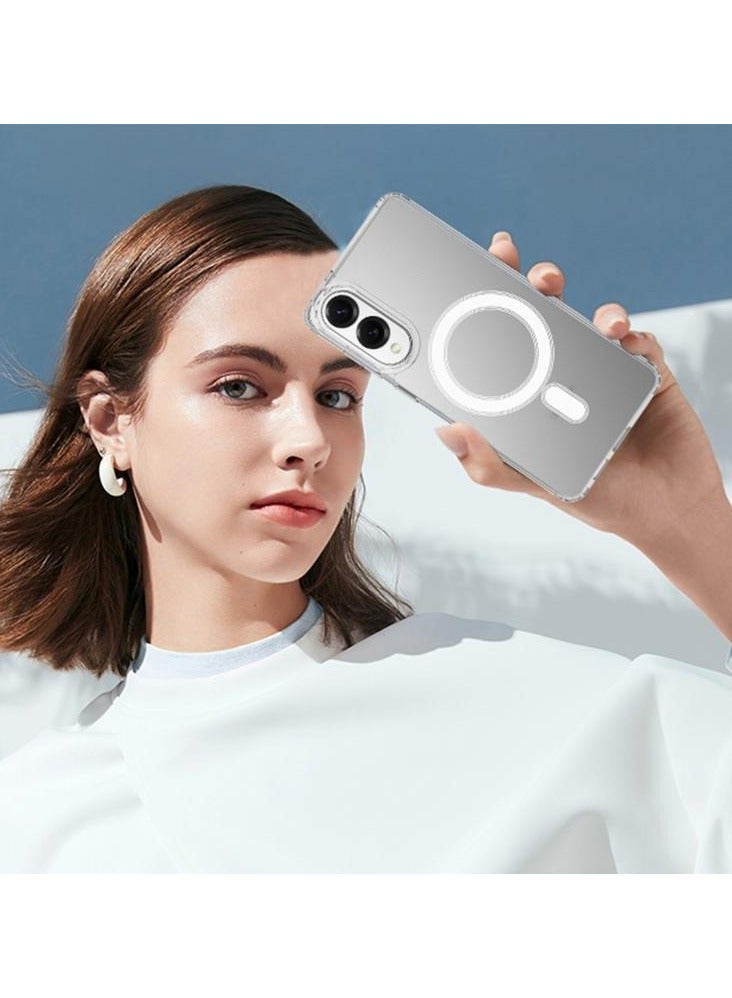 إينيكس غطاء مغناطيسي شفاف لهاتف سامسونج جالاكسي إس ٢٥ إيدج | متوافق مع نظام الأمان المغناطيسي | غطاء خلفي صلب شفاف | إطار سيليكون مقاوم للصدمات | غطاء شفاف رفيع لهاتف سامسونج جالاكسي إس ٢٥ إيدج - Image 5