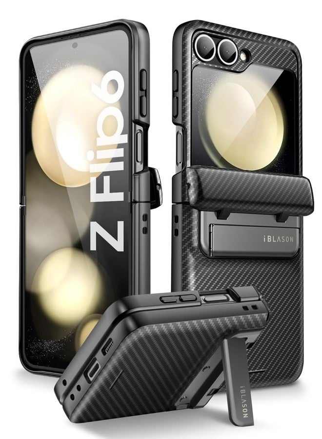 i-Blason for Samsung Galaxy Z Flip 7 FE Case, Z Flip 6/5 Case with Stand [Built-in Screen Protector] [Hinge Protection] Full-Body Rugged Shockproof Protective Phone Case for Z Flip 7 FE/6/5, Black - Image 1