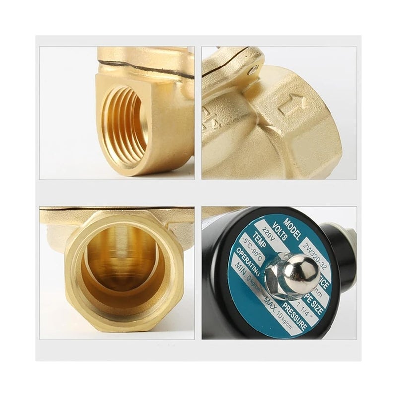 DN32 BSP 380VAC Electric Solenoid Valve Brass Normally Closed For Water Oil Air - Image 4