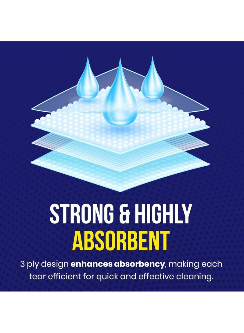 Maxi Supercarta 3-Ply Kitchen Paper Towels, Pack of 3, 210 x 216mm per Sheet, Soft and High Absorbent - Image 3