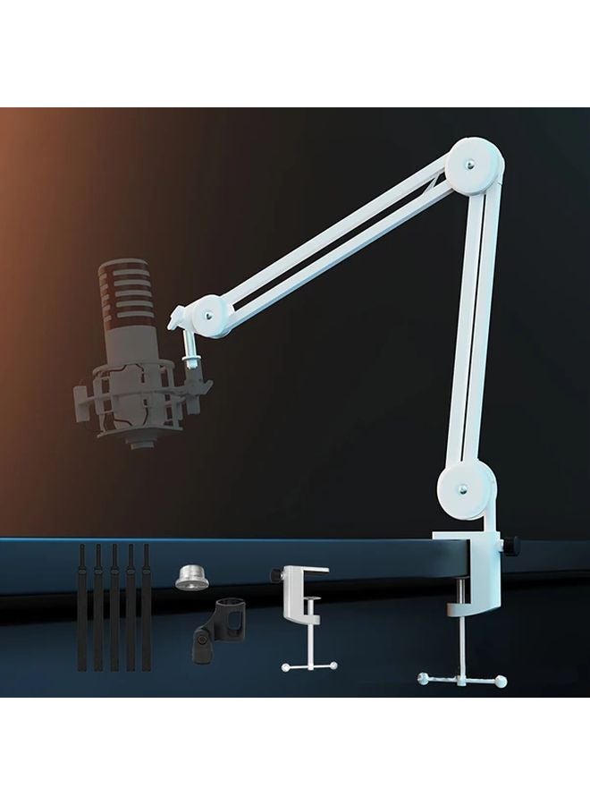 AK 48 Black Heavy Duty Adjustable Microphone Arm Stand With Cable Management - Image 4