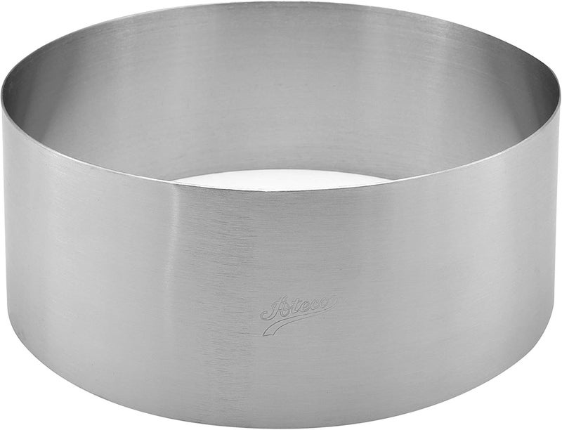 Round Cake Ring Dessert Mold, 3" High x 7.875" Diameter, Stainless Steel